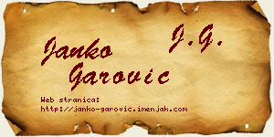 Janko Garović vizit kartica